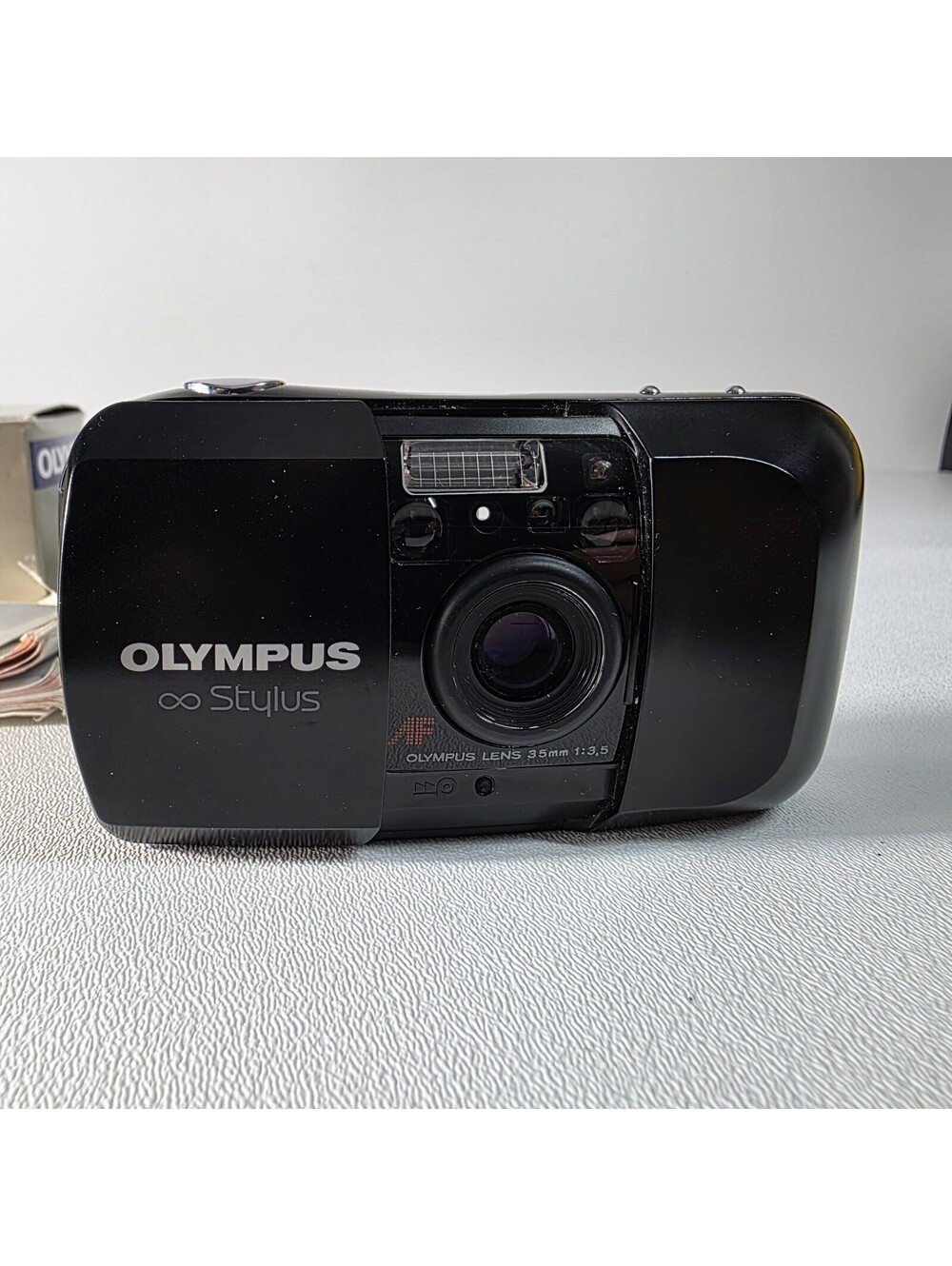 Olympus Infinity Stylus MJU I 35mm Camera Black Boxed w/ Manual FOR PARTS REPAIR